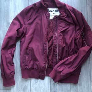 Burgundy Bomber Jacket